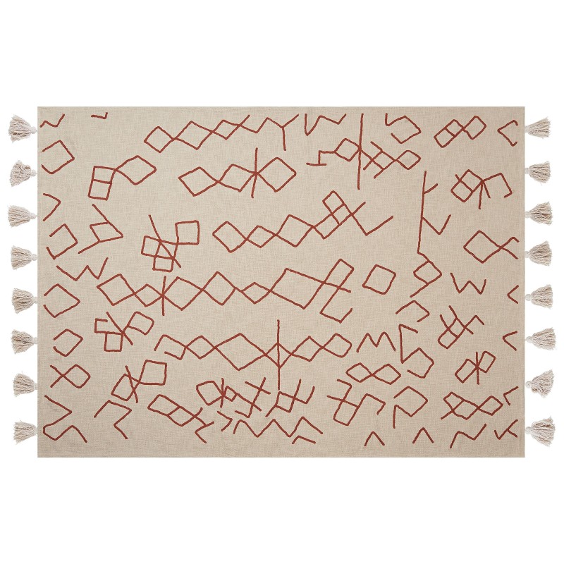 Koc BHIWANI Bawełna 130 x 180 cm Beżowy