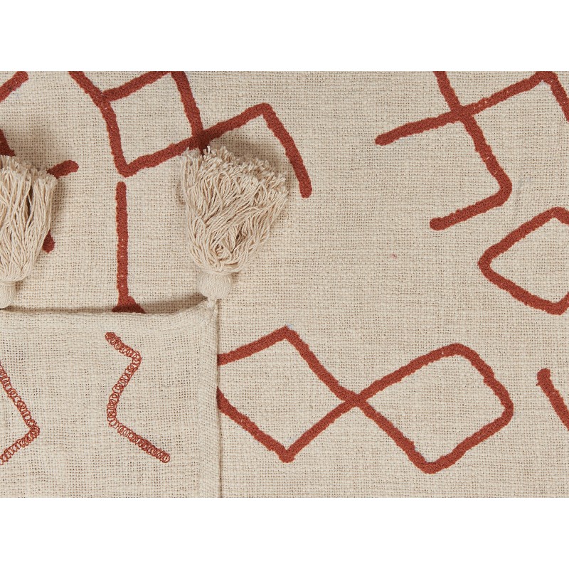 Koc BHIWANI Bawełna 130 x 180 cm Beżowy