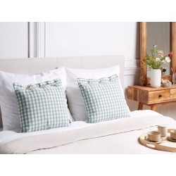 Zestaw 2 poduszek dekoracyjnych TALYA 45 x 45 cm Miętowy W kratkę