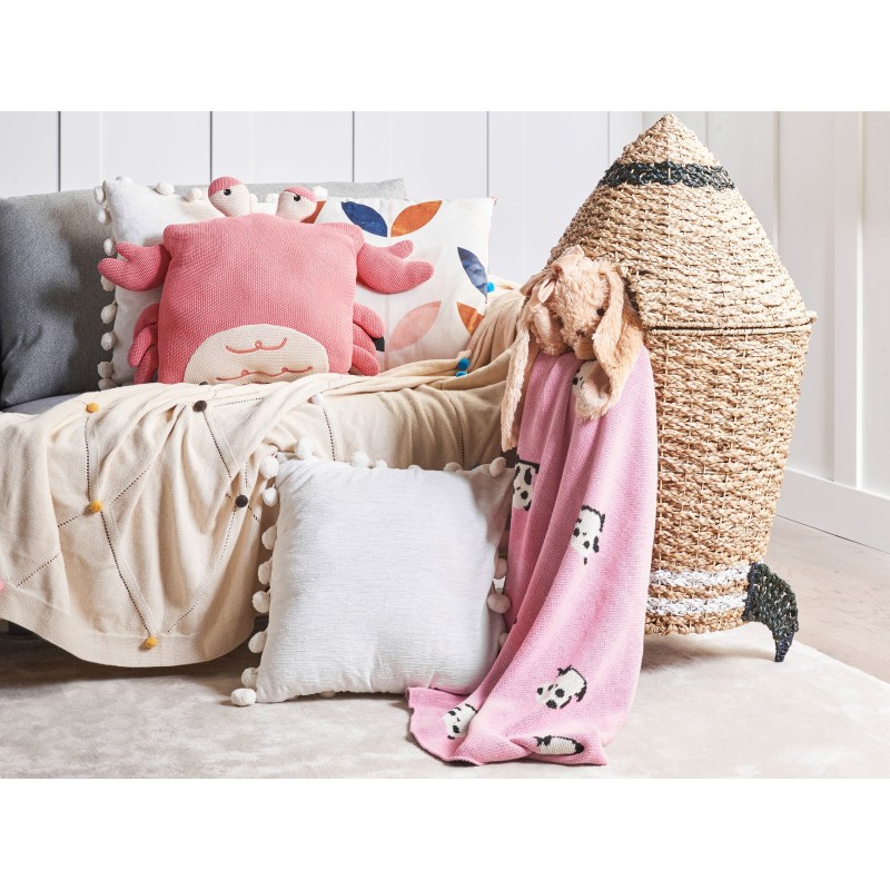 2 bawełniane poduszki dla dzieci krab 35 x 35 cm różowe JARGALLI