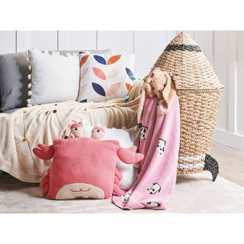 2 bawełniane poduszki dla dzieci krab 35 x 35 cm różowe JARGALLI