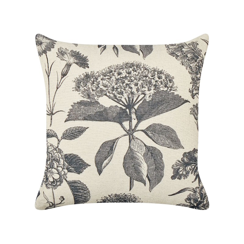 Zestaw 2 poduszek dekoracyjnych ROSEMARY Bawełna 45 x 45 cm Szary Wzór kwiatowy