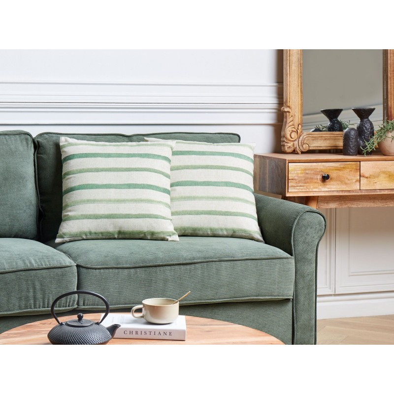 Zestaw 2 poduszek dekoracyjnych KAFRA 45 x 45 cm Zielony W paski