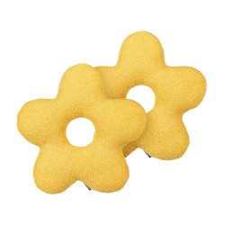 Zestaw 2 poduszek dekoracyjnych CAMPONULA Boucle 40 x 40 cm Żółty Jednolity