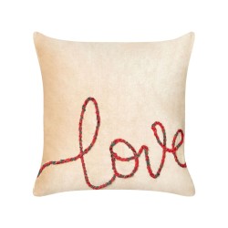 Zestaw 2 poduszek dekoracyjnych ROTALA Bawełna 45 x 45 cm Beżowy Z napisami