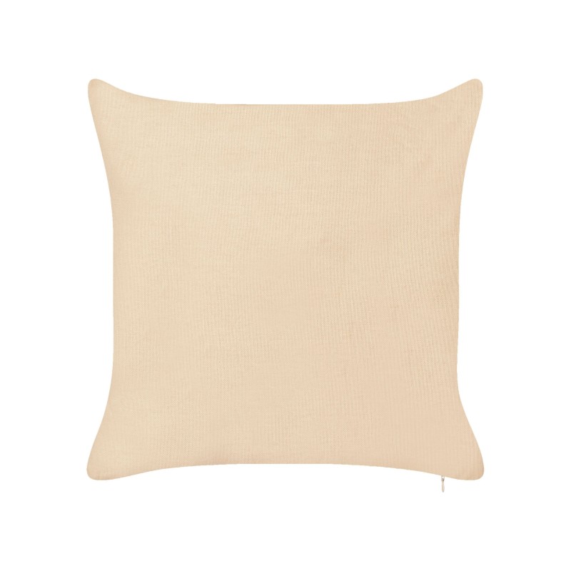 Zestaw 2 poduszek dekoracyjnych ROTALA Bawełna 45 x 45 cm Beżowy Z napisami