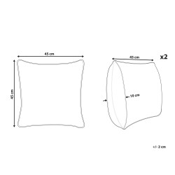 2 bawełniane poduszki dekoracyjne z motywem jamnika 45 x 45 cm beżowe BATTAL