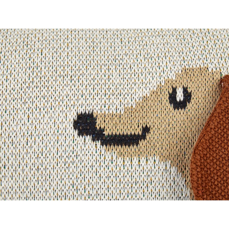 2 bawełniane poduszki dekoracyjne z motywem jamnika 45 x 45 cm beżowe BATTAL