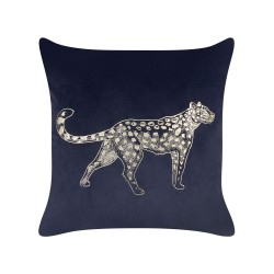 Zestaw 2 poduszek dekoracyjnych MARULA Welur 45 x 45 cm Czarny Wzór zwierzęcy