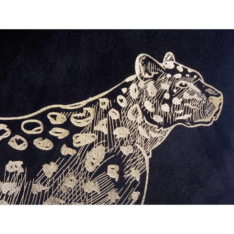 Zestaw 2 poduszek dekoracyjnych MARULA Welur 45 x 45 cm Czarny Wzór zwierzęcy