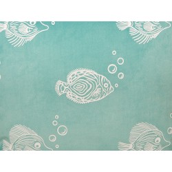 2 welurowe poduszki dekoracyjne wzór w ryby 45 x 45 cm zielone SOLIDAGO