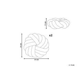Zestaw 2 poduszek dekoracyjnych AKOLA Boucle 31 x 31 cm Musztardowy Jednolity