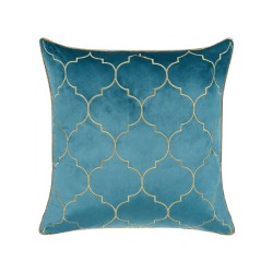 Zestaw 2 poduszek dekoracyjnych ALYSSUM Welur 45 x 45 cm Niebieski Wzór marokańskiej koniczyny