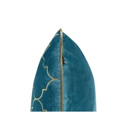 Zestaw 2 poduszek dekoracyjnych ALYSSUM Welur 45 x 45 cm Niebieski Wzór marokańskiej koniczyny