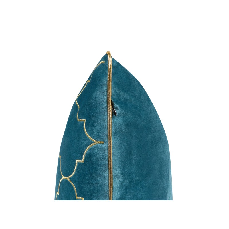 Zestaw 2 poduszek dekoracyjnych ALYSSUM Welur 45 x 45 cm Niebieski Wzór marokańskiej koniczyny