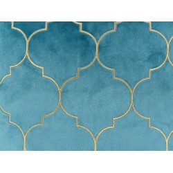 Zestaw 2 poduszek dekoracyjnych ALYSSUM Welur 45 x 45 cm Niebieski Wzór marokańskiej koniczyny