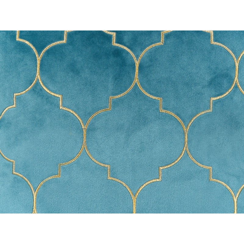 Zestaw 2 poduszek dekoracyjnych ALYSSUM Welur 45 x 45 cm Niebieski Wzór marokańskiej koniczyny