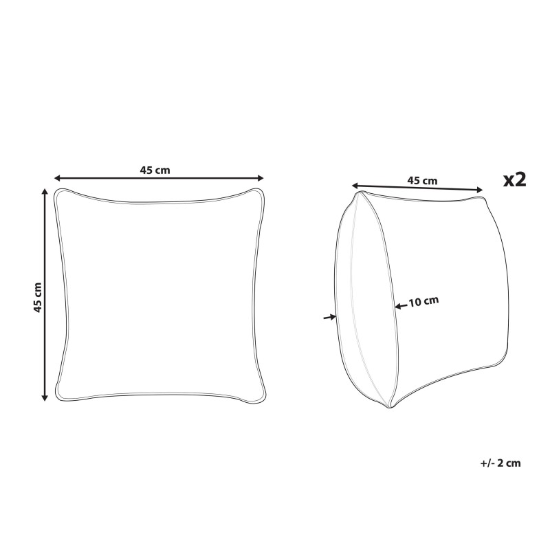 Zestaw 2 poduszek dekoracyjnych DESALIX Juta 45 x 45 cm Beżowy W paski