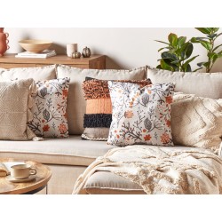 Poduszka dekoracyjna MONTBRETIA Welur 45 x 45 cm Kolorowy Wzór roślinny