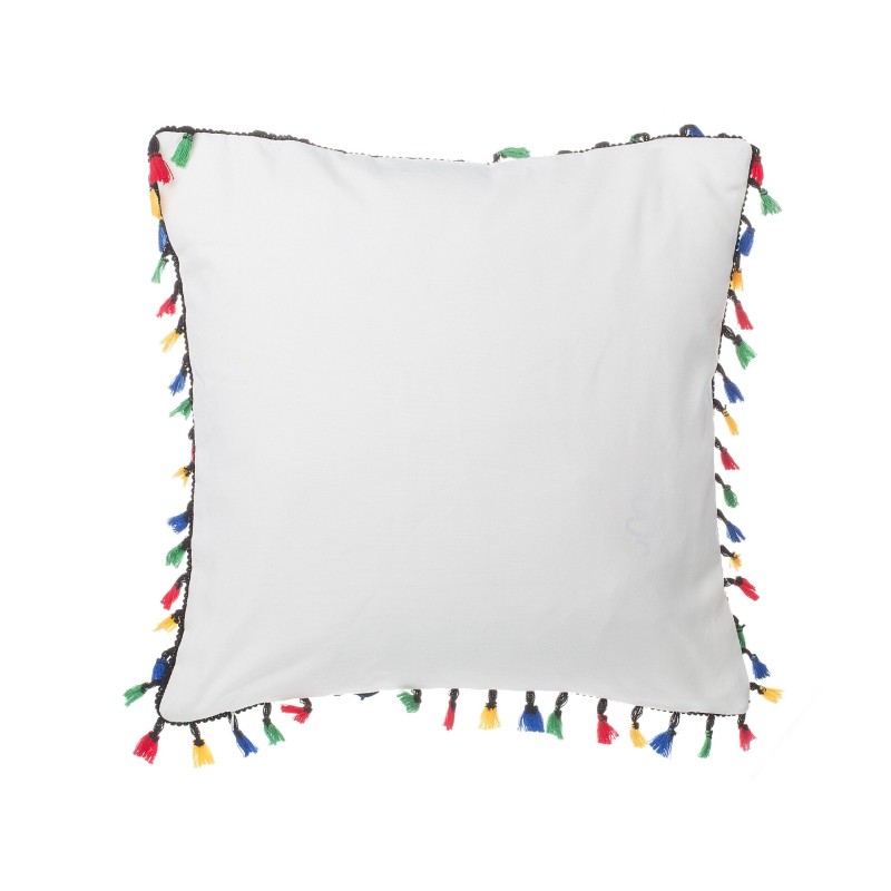 2 poduszki dekoracyjne w ptaki z frędzlami 45 x 45 cm wielokolorowe MALLOW