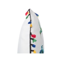 2 poduszki dekoracyjne w ptaki z frędzlami 45 x 45 cm wielokolorowe MALLOW