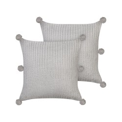 Zestaw 2 poduszek dekoracyjnych OCOTEA Bawełna 45 x 45 cm Szary Jednolity