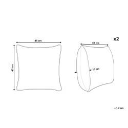 Zestaw 2 poduszek dekoracyjnych YARROW Welur 45 x 45 cm Lazurowy Wzór geometryczny