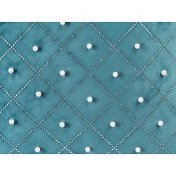 Zestaw 2 poduszek dekoracyjnych YARROW Welur 45 x 45 cm Lazurowy Wzór geometryczny