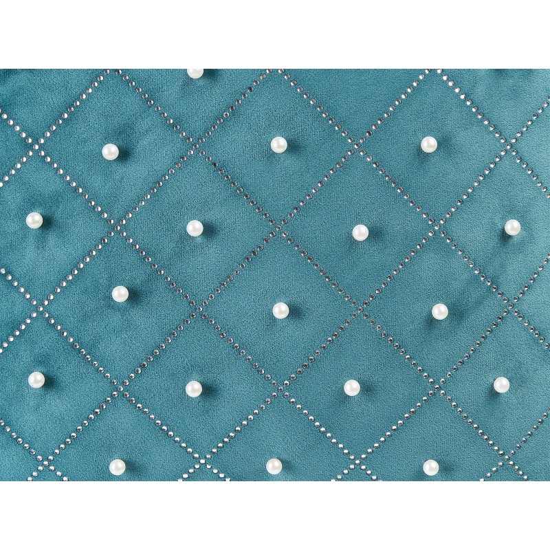 Zestaw 2 poduszek dekoracyjnych YARROW Welur 45 x 45 cm Lazurowy Wzór geometryczny