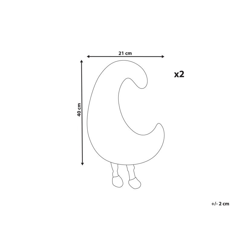 2 poduszki dekoracyjne dla dzieci księżyce 21 x 40 cm białe MOONLIGHTER