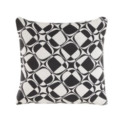 Zestaw 2 poduszek dekoracyjnych KOTURE Bawełna 45 x 45 cm Czarny/ biały Wzór geometryczny