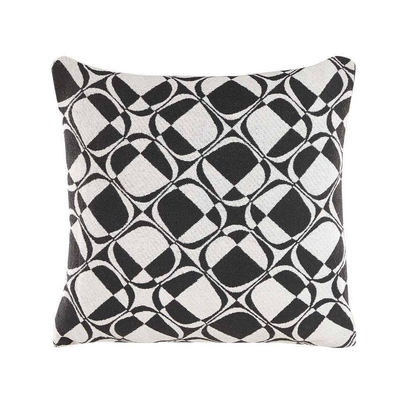 Zestaw 2 poduszek dekoracyjnych KOTURE Bawełna 45 x 45 cm Czarny/ biały Wzór geometryczny