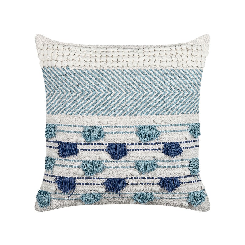 Poduszka dekoracyjna DATURA Bawełna 45 x 45 cm Niebieski Wzór geometryczny