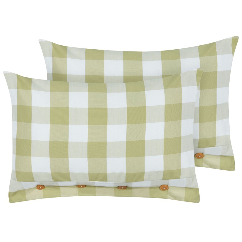 Zestaw 2 poduszek dekoracyjnych TAMNINE 40 x 60 cm Jasnozielony W kratkę