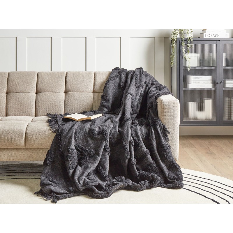 Koc CHACK Bawełna 200 x 220 cm Ciemnoszary