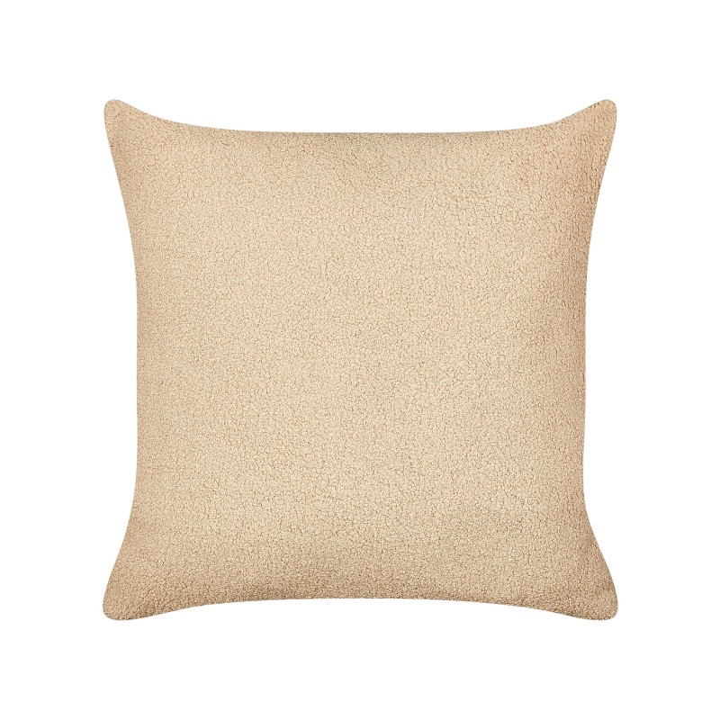 Zestaw 2 poduszek dekoracyjnych LEUZEA Boucle 45 x 45 cm Piaskowy Jednolity