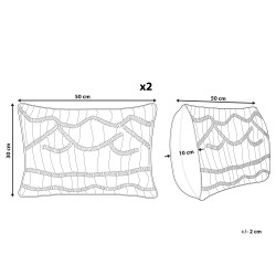 Zestaw 2 poduszek dekoracyjnych KIRIS Bawełna 30 x 50 cm Żółty Wzór geometryczny