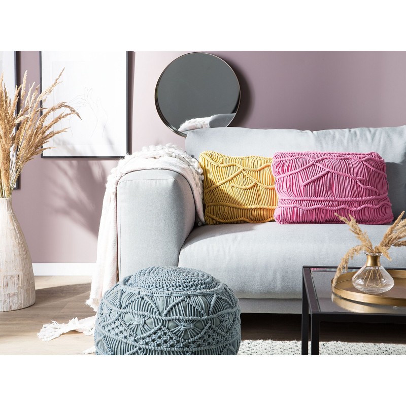 Zestaw 2 poduszek dekoracyjnych KIRIS Bawełna 30 x 50 cm Żółty Wzór geometryczny