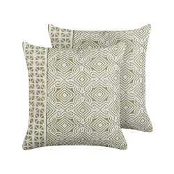 Zestaw 2 poduszek dekoracyjnych LARICS Bawełna 45 x 45 cm Zielony Wzór orientalny