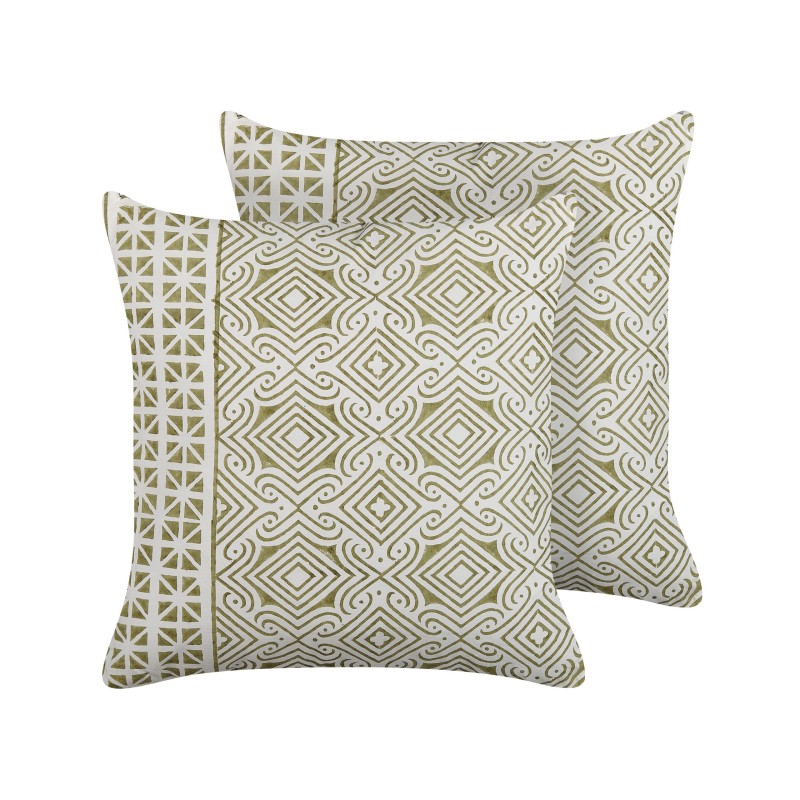 Zestaw 2 poduszek dekoracyjnych LARICS Bawełna 45 x 45 cm Zielony Wzór orientalny