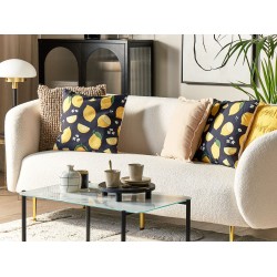 Zestaw 2 poduszek dekoracyjnych CITRUS 45 x 45 cm Czarny Wzór roślinny