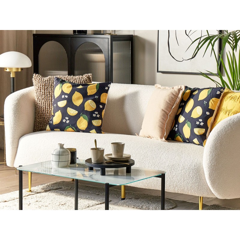 Zestaw 2 poduszek dekoracyjnych CITRUS 45 x 45 cm Czarny Wzór roślinny