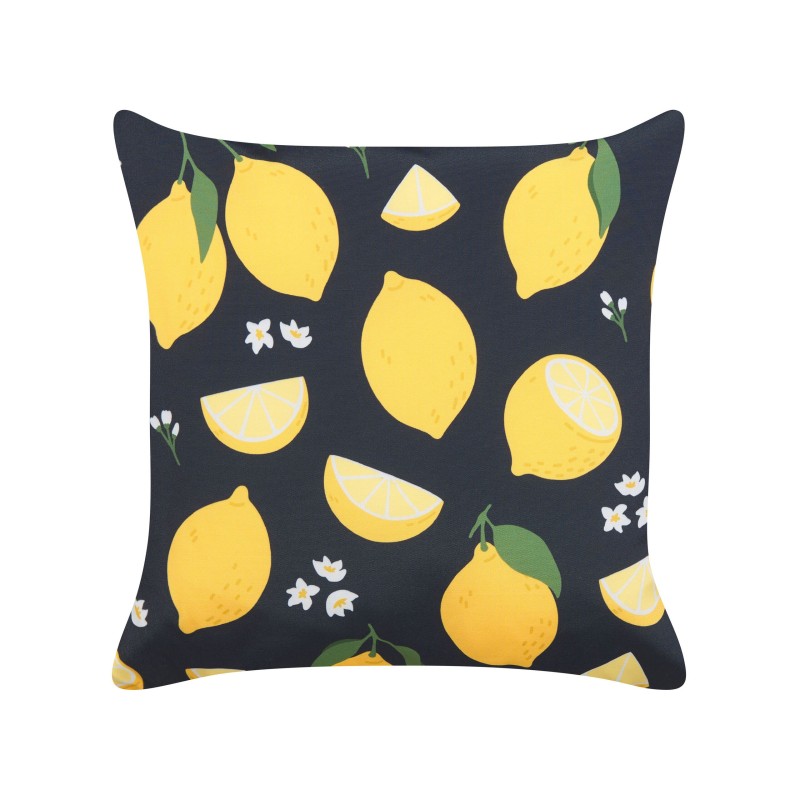 Zestaw 2 poduszek dekoracyjnych CITRUS 45 x 45 cm Czarny Wzór roślinny