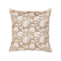 Zestaw 2 poduszek dekoracyjnych NOTELEA Bawełna 45 x 45 cm Beżowy Wzór kwiatowy