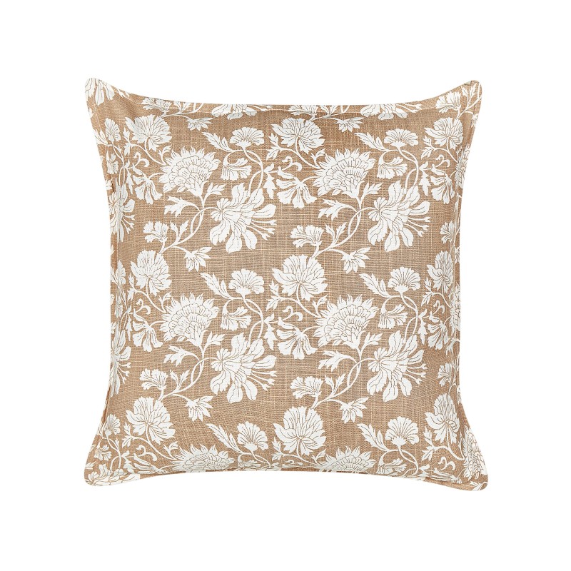 Zestaw 2 poduszek dekoracyjnych NOTELEA Bawełna 45 x 45 cm Beżowy Wzór kwiatowy
