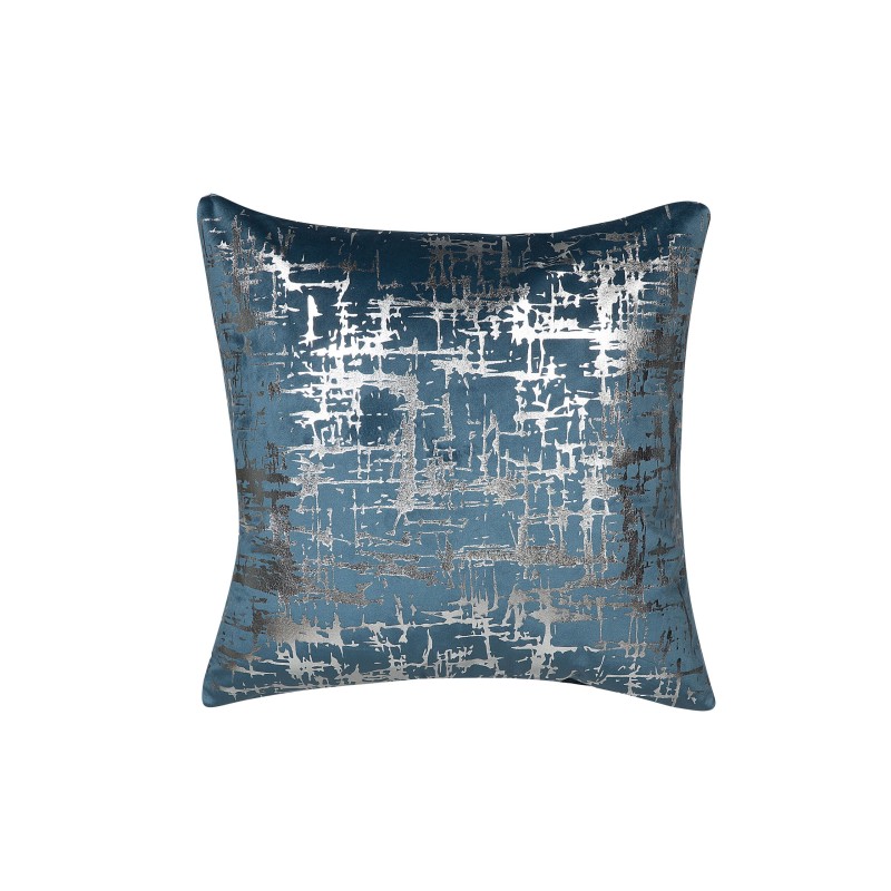 Zestaw 2 poduszek dekoracyjnych GARDENIA Welur 45 x 45 cm Niebieski Wzór abstrakcyjny