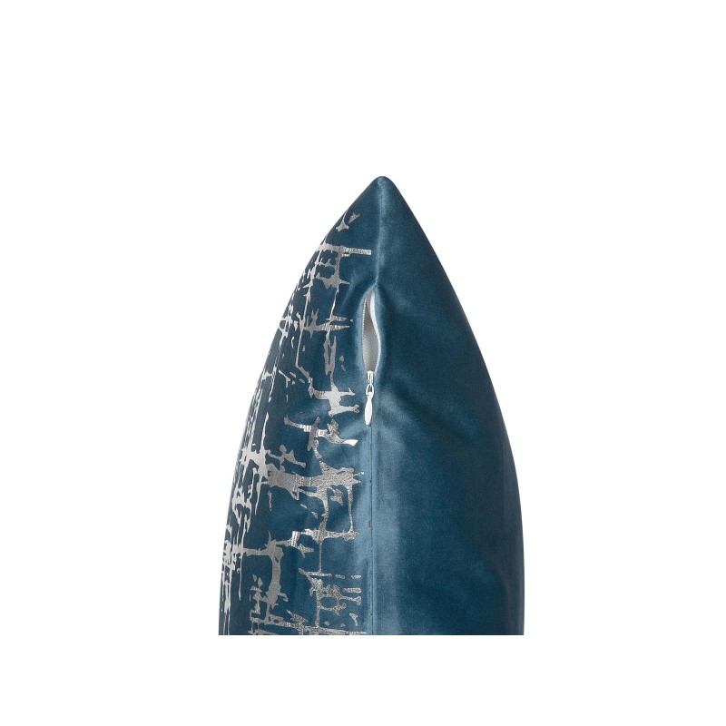 Zestaw 2 poduszek dekoracyjnych GARDENIA Welur 45 x 45 cm Niebieski Wzór abstrakcyjny