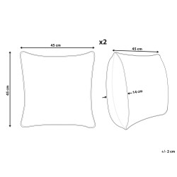 Zestaw 2 poduszek dekoracyjnych VALLOTA Bawełna 45 x 45 cm Biały Wzór świąteczny