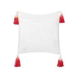 Zestaw 2 poduszek dekoracyjnych VALLOTA Bawełna 45 x 45 cm Biały Wzór świąteczny