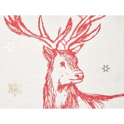 Zestaw 2 poduszek dekoracyjnych VALLOTA Bawełna 45 x 45 cm Biały Wzór świąteczny